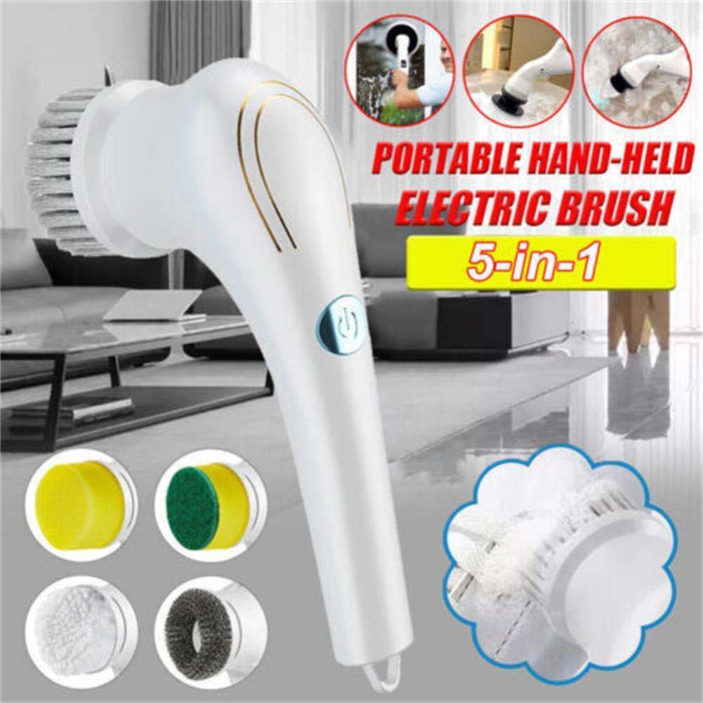 Electric Spin Scrubber Cordless Cleaning Brush Rotating Home Bathroom Clean USB