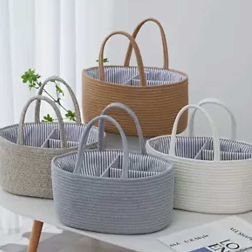 Nappy Caddy,Baby Diaper Caddy Organiser, Portable Nursery Storage Basket