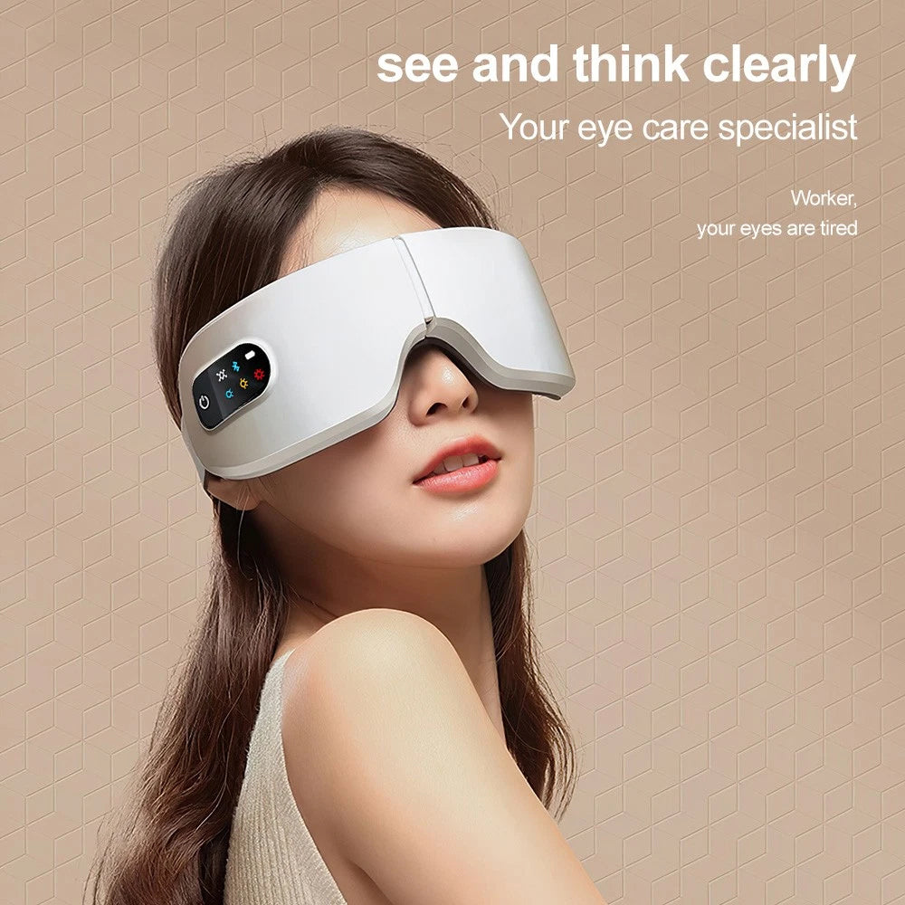Eye Massager with Heat - Bluetooth Music Heated Eye Mask for Relax & Strain Relief