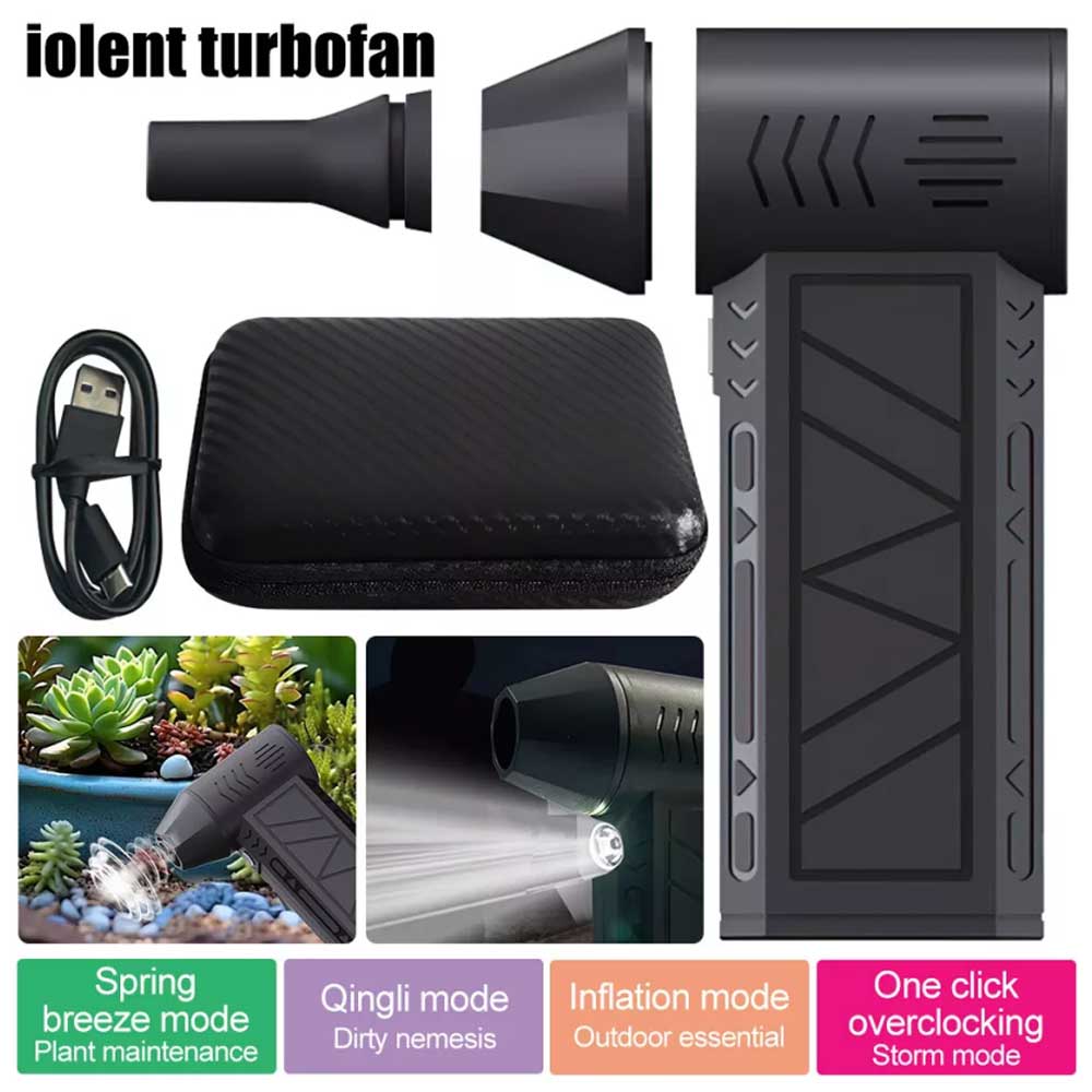 130,000 RPM Cordless Air Duster – Handheld Turbo Blower, 200W High-Speed Dust Cleaning Gun with Type-C Charging