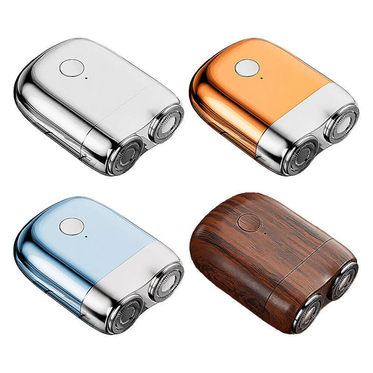 Waterproof USB Rechargeable Men's Shaver – Portable Double Head Electric Razor for Travel & Body Grooming