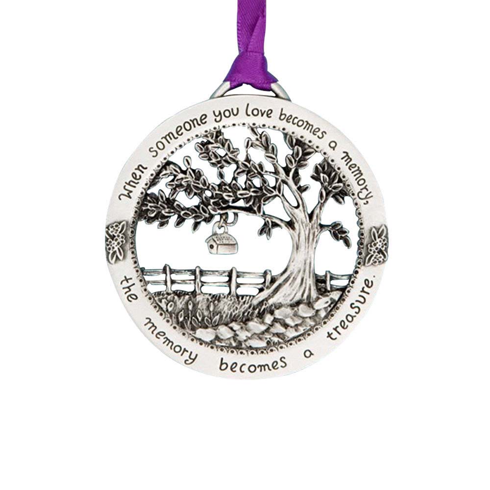 Memory Wall Tree Keepsake - Hanging Metal Sign Plaque Ornament for Loved Ones