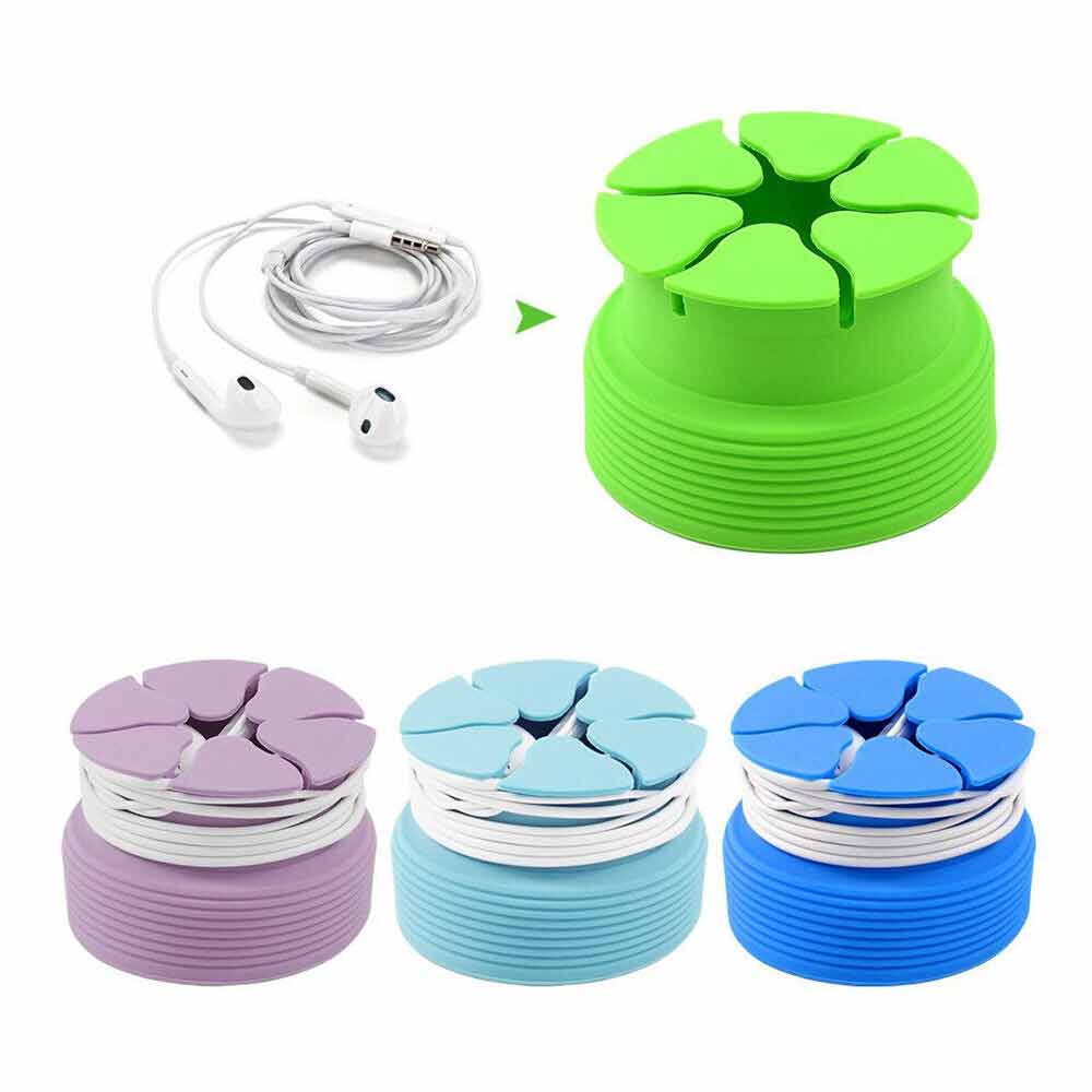 Silicone Stretch 5PO Case Mini Earphone Holder Earbud Storage Winder Carrying