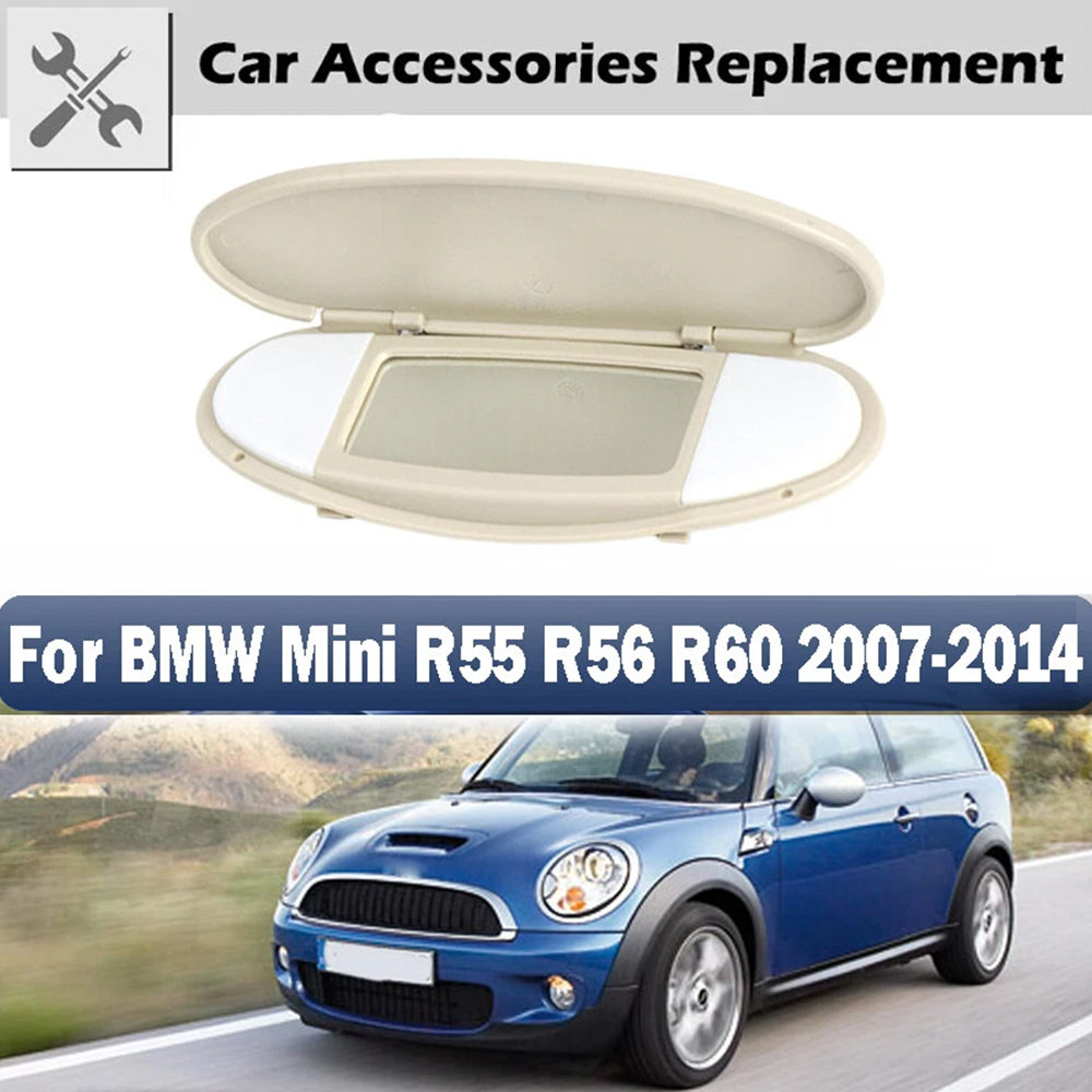 Sun Visor Vanity Mirror Cover for  Mini R55 R56 R60 (2007–2014) – Beige / Gray