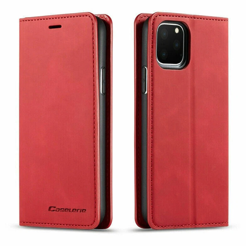 Magnetic Wallet Case for iPhone 17 PU Leather Flip Cover with Card Slots & Kickstand