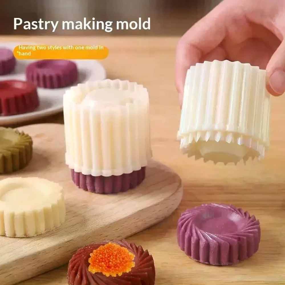Double-Ended Pastry Mold – 2PCS 2-in-1 Press-Type Mooncake & Cookie Mold