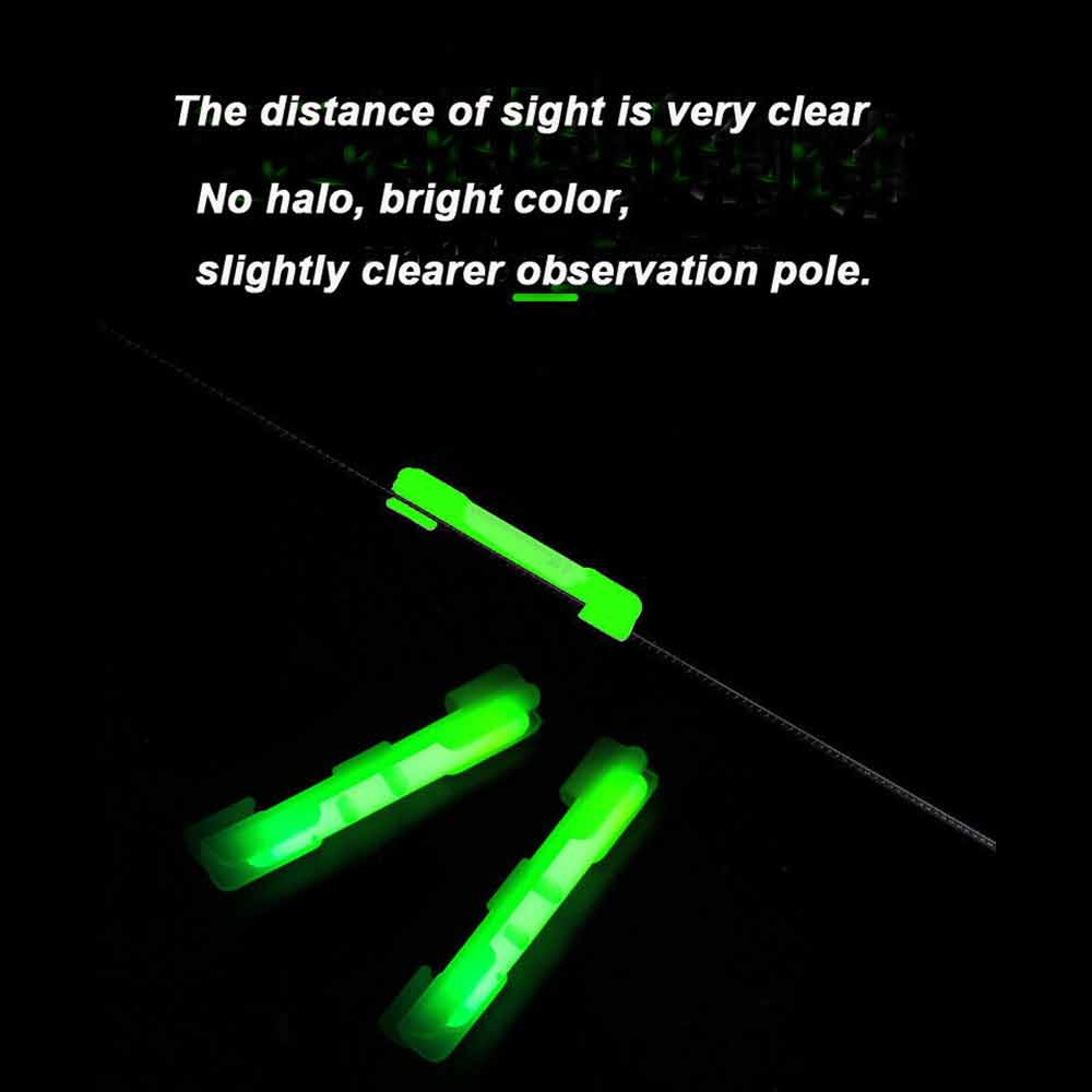 50PCS Fishing Glow Light Sticks Luminous Clip on Bend Fluorescent Rod Tackle