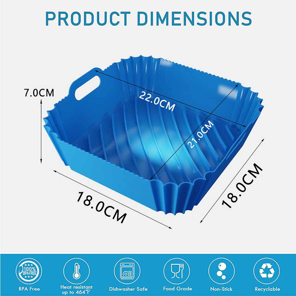 Air Fryer Silicone Pot Air Fryer Basket Liner Non-Stick Reusable Baking Tray