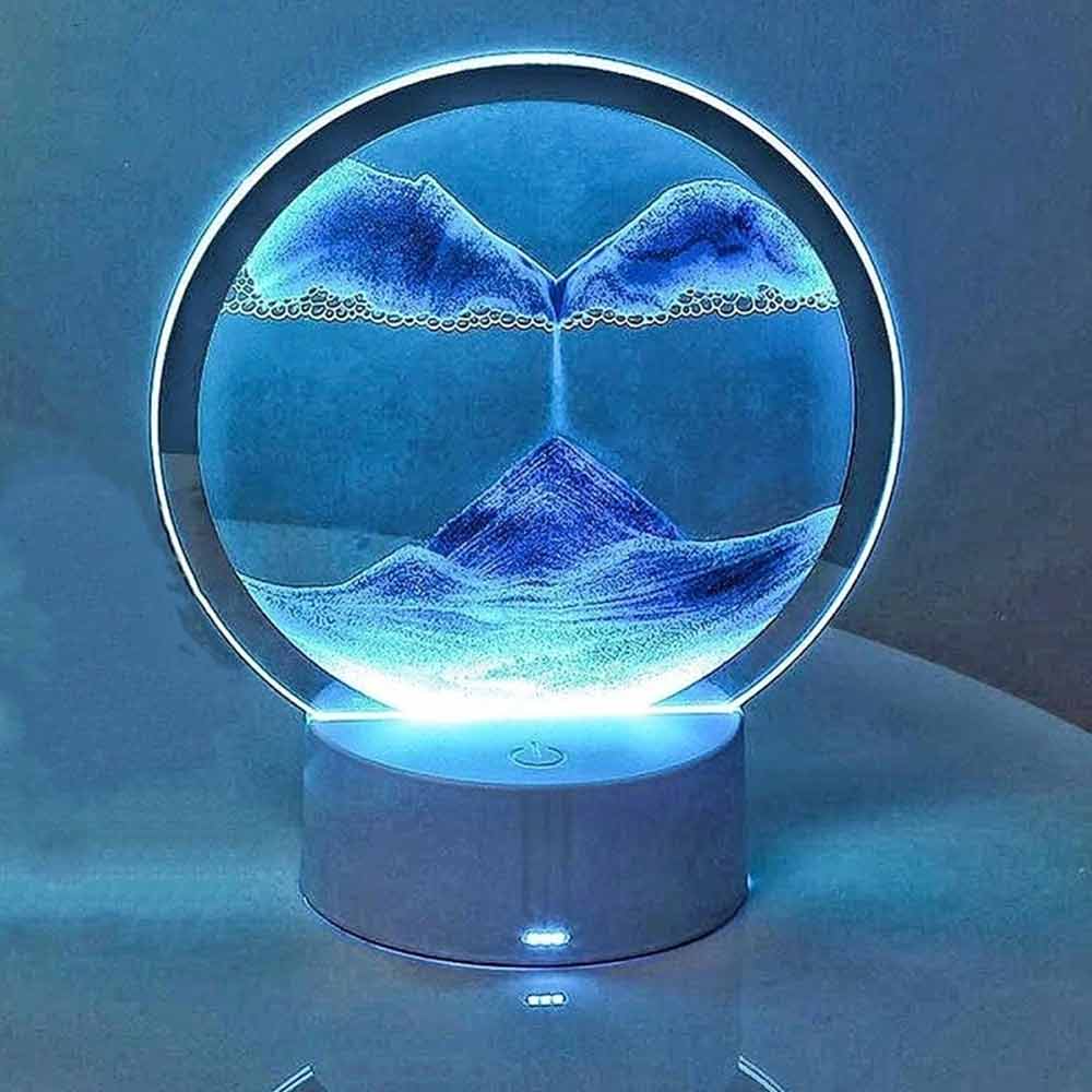 LED Quicksand Lamp – 3D Moving Sand Picture Table Lamp, 16 Color Hourglass