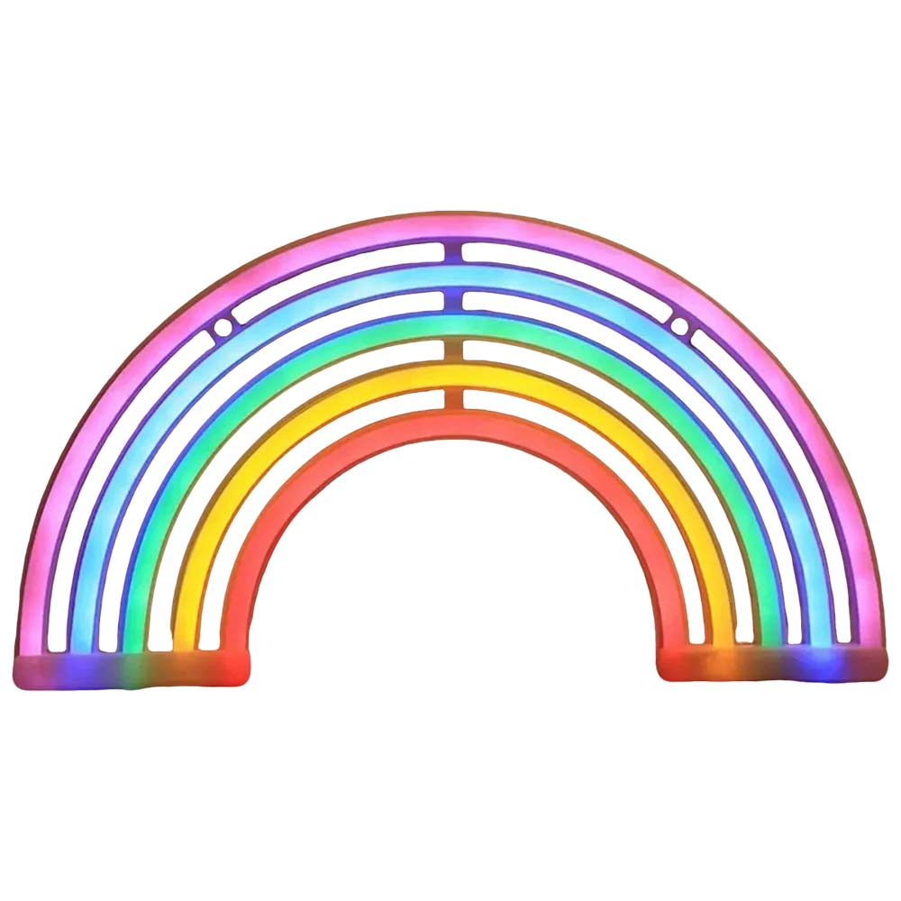 Rainbow LED Neon Light Stand - Colourful Wall Desk Lamp Room Decor
