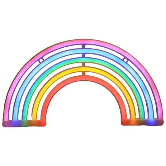 Rainbow LED Neon Light Stand - Colourful Wall Desk Lamp Room Decor