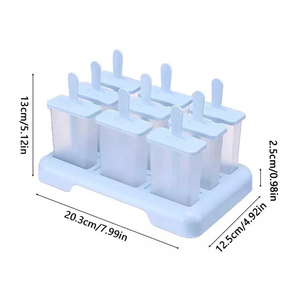 9 Cell Frozen Ice Cream Diy Pop Mold Popsicle Maker Lolly Mould Tray Pan