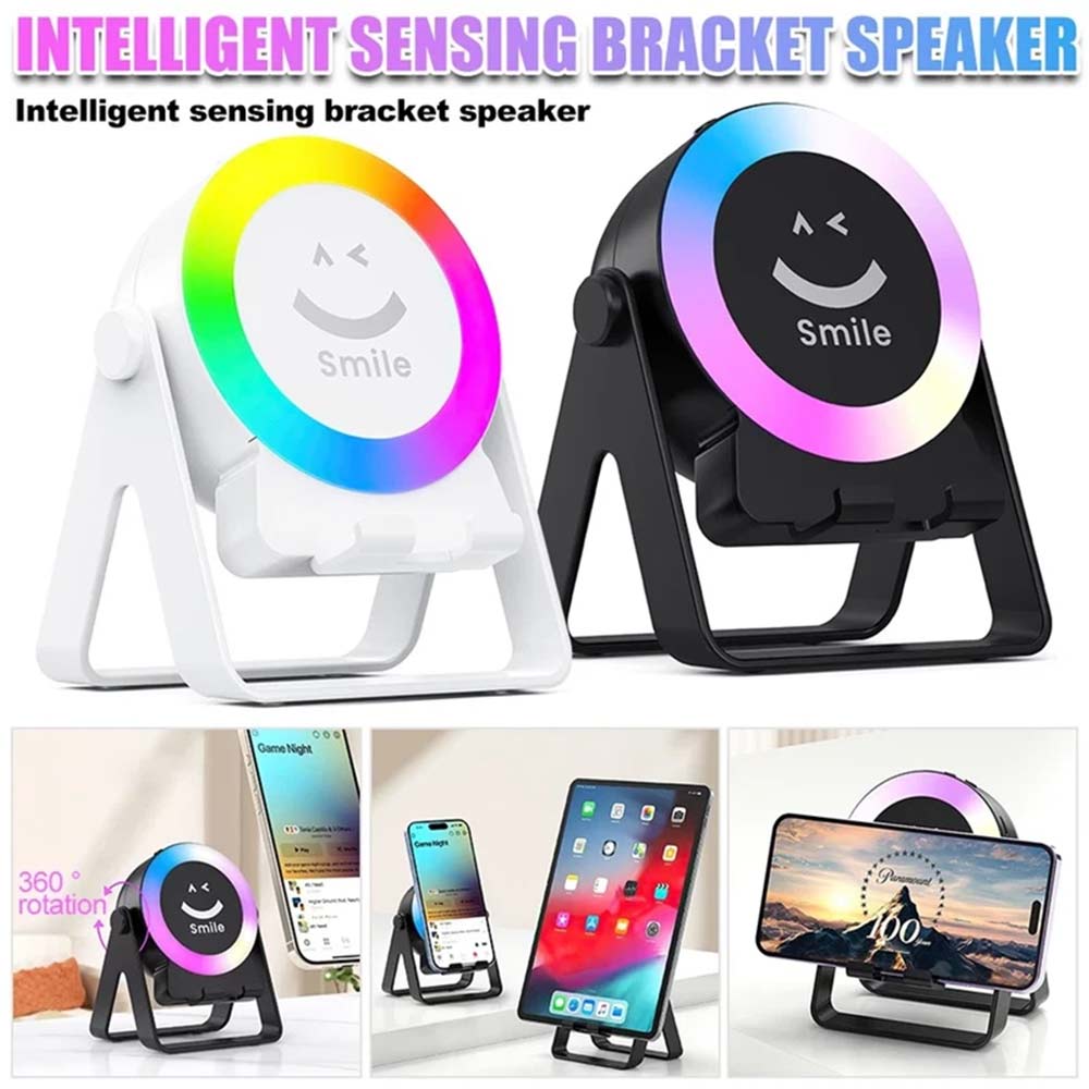 4-in-1 Wireless Induction Bluetooth Speaker - Rechargeable Phone Stand with Light