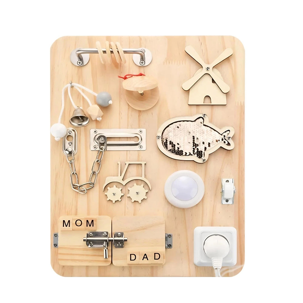 Montessori Busy Board - Educational Fidget Sensory Activity Board for Early Development