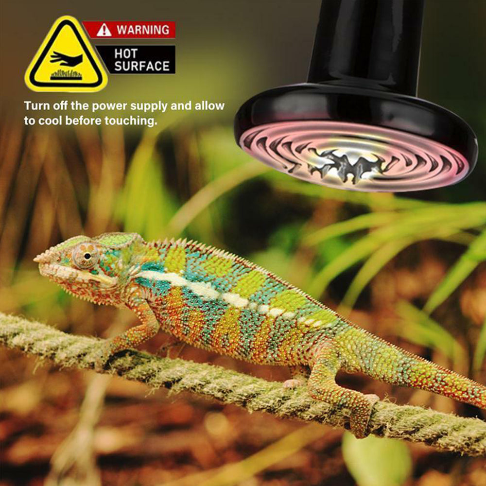 2-Pack 150W Ceramic Heat Emitter – E27 Infrared Heat Lamp for Reptiles, No-Light 24/7 Heating