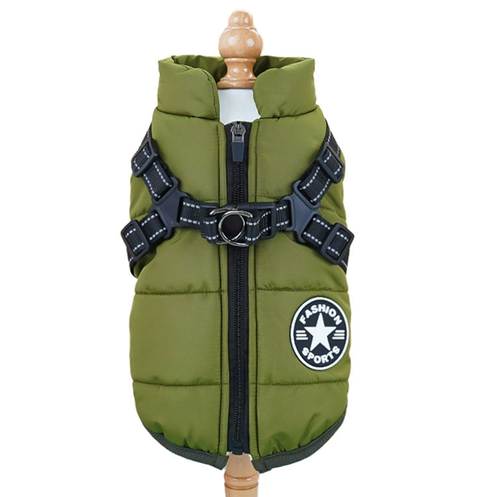 Waterproof Dog Coat – Built-In Harness Winter Jacket for Cold Weather Walks