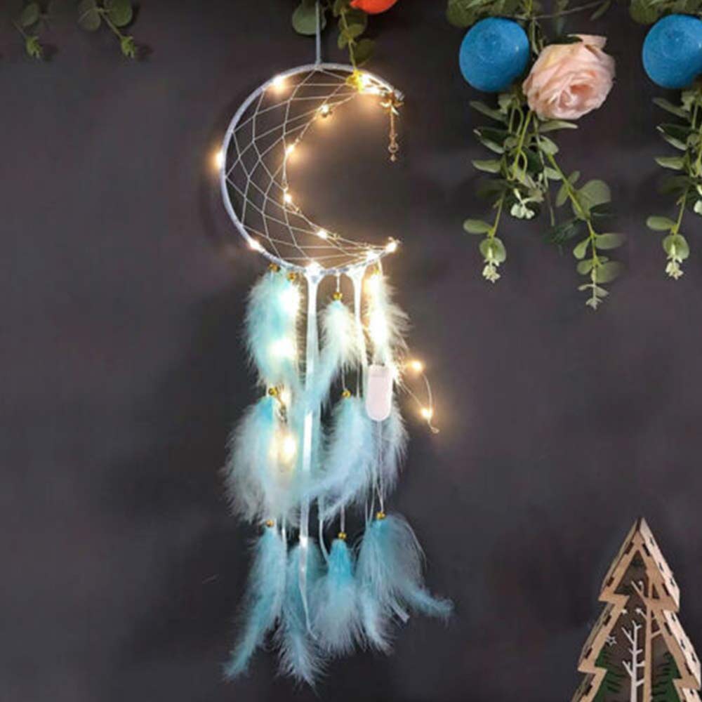Dream Catcher LED Light Up Dreamcatcher Feather Kids Bedroom Hanging Decor DIY