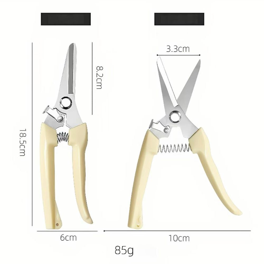 2-Piece Garden Shears – Stainless Steel Straight & Curved Blade Pruners