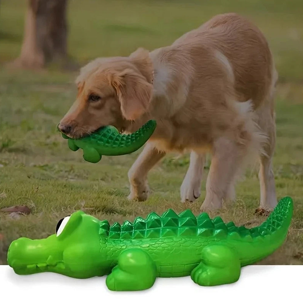 21cm Indestructible Crocodile Toy – Squeaky Dog Chew for Aggressive Chewers
