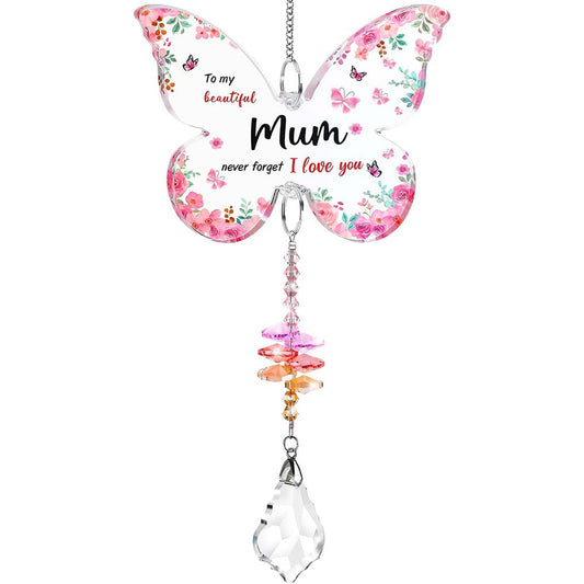 Mother's Day Unique Gift for Mum - Butterfly Acrylic Crystal Suncatcher from Daughter Son