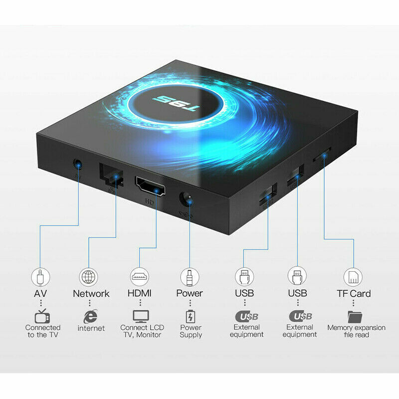 T95 Android 10.0 TV Box 4GB 32GB Quad Core HD 6K HDMI WIFI 5G Media Player