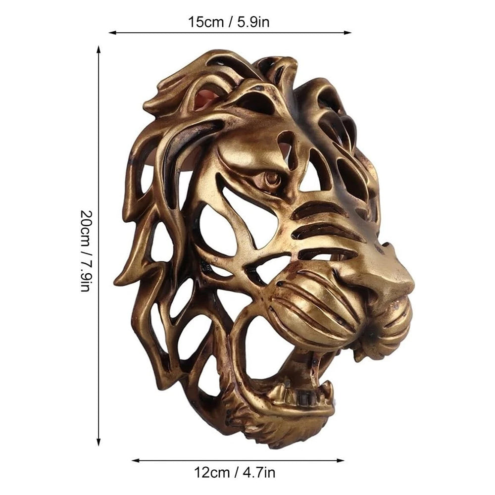 Wall Art Lion Head Sculpture - Garden & Home Decor Ornament, Resin Outdoor Artwork