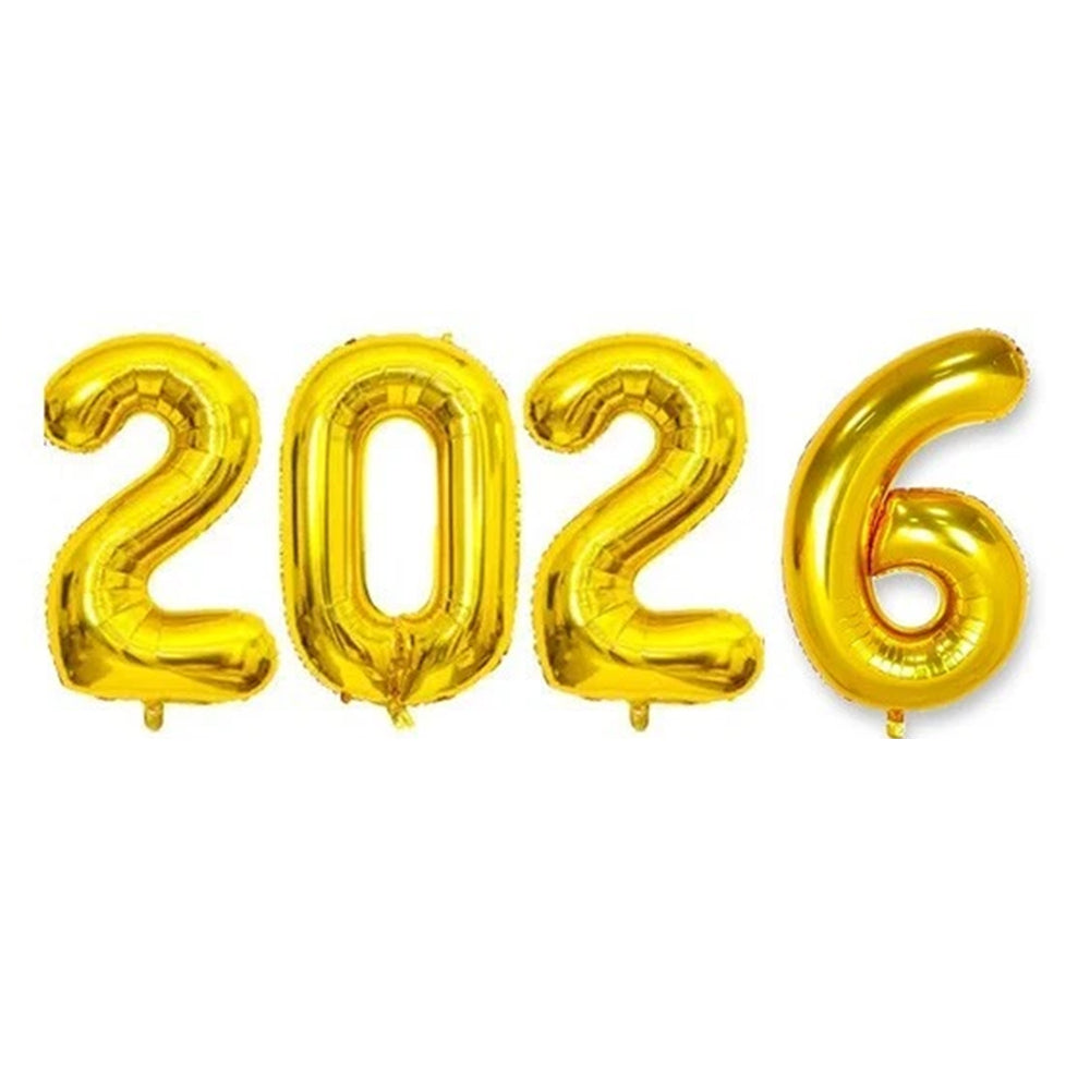 Large Happy New Year 2026 Balloons Set 2026 New Year's Eve Balloon Decorations
