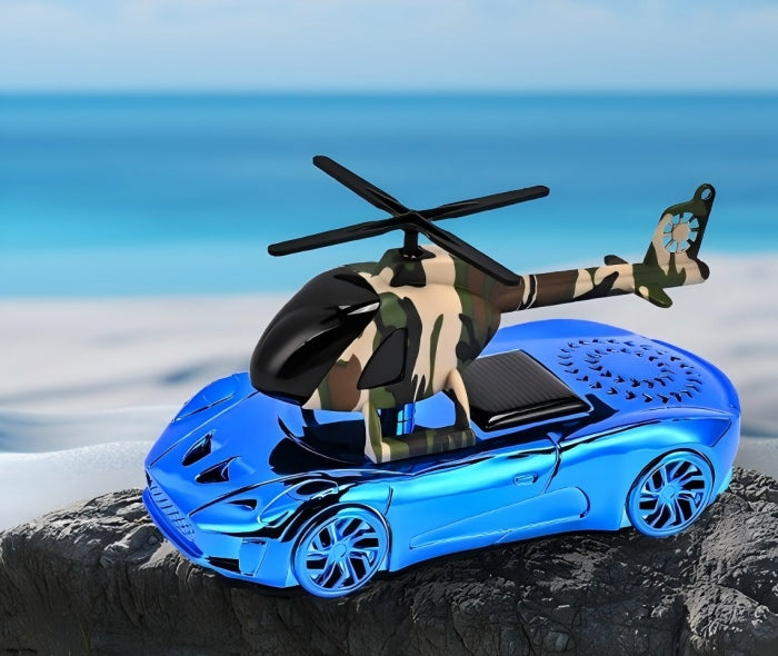 Solar-Powered Car Perfume Diffuser - Rotating Helicopter Air Freshener