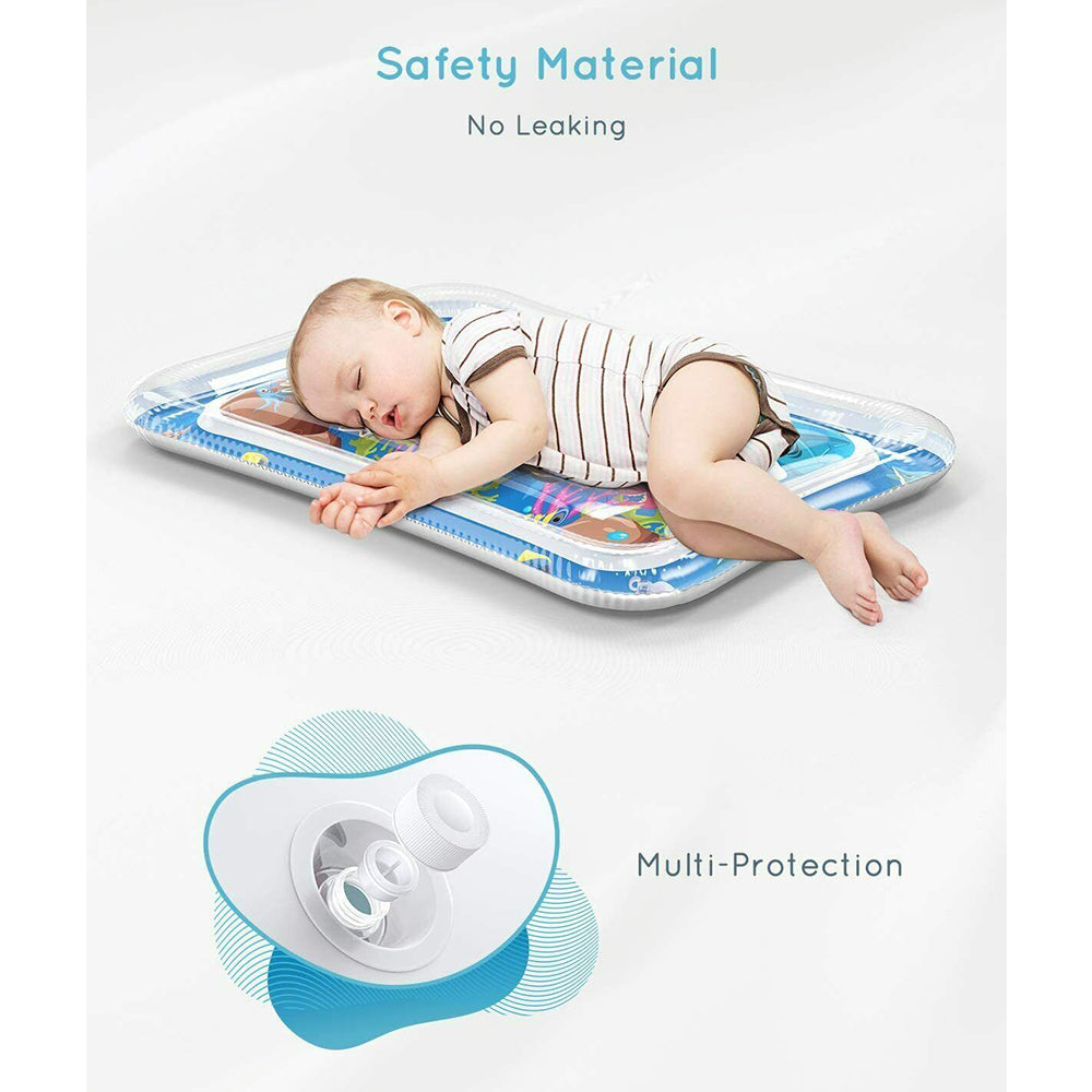 Baby Water Play Mat Inflatable For Infants Toddlers Fun Tummy Time Sea World