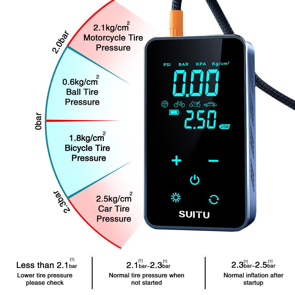 Wireless Car Electric Air Compressor Portable  Digital Touch Tyre Inflator Pump