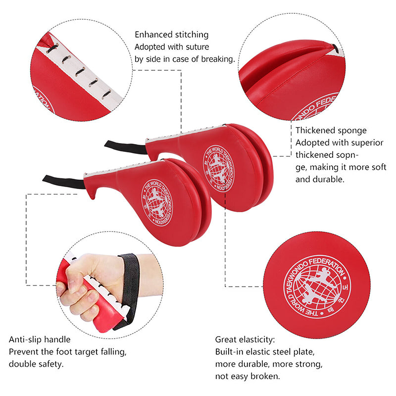 Taekwondo Double Kick Paddle kick pad Punching TKD MMA Kickboxing Training