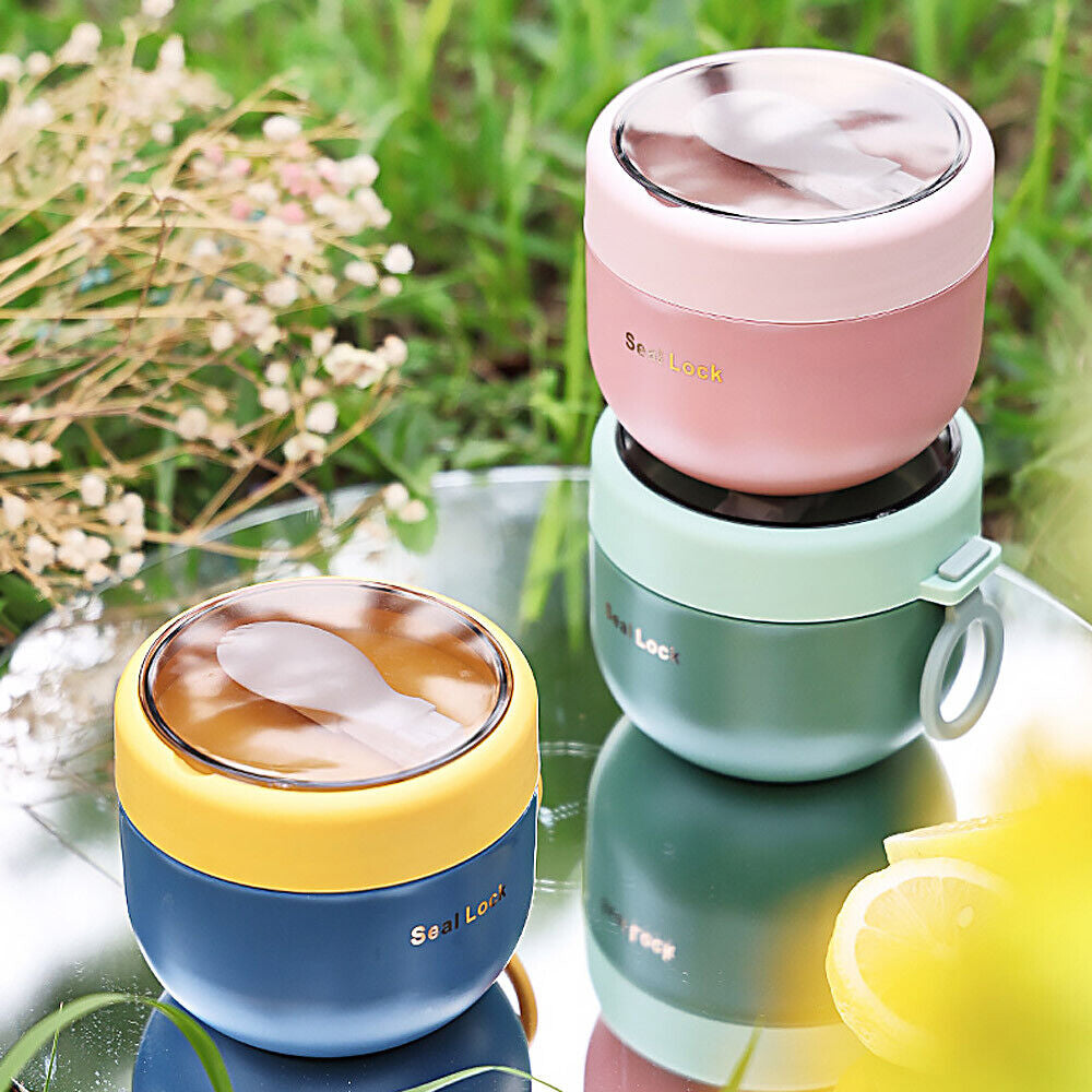 Stainless Steel 600ml Lunch Box Thermos Food Flask Insulated Food Soup Jar