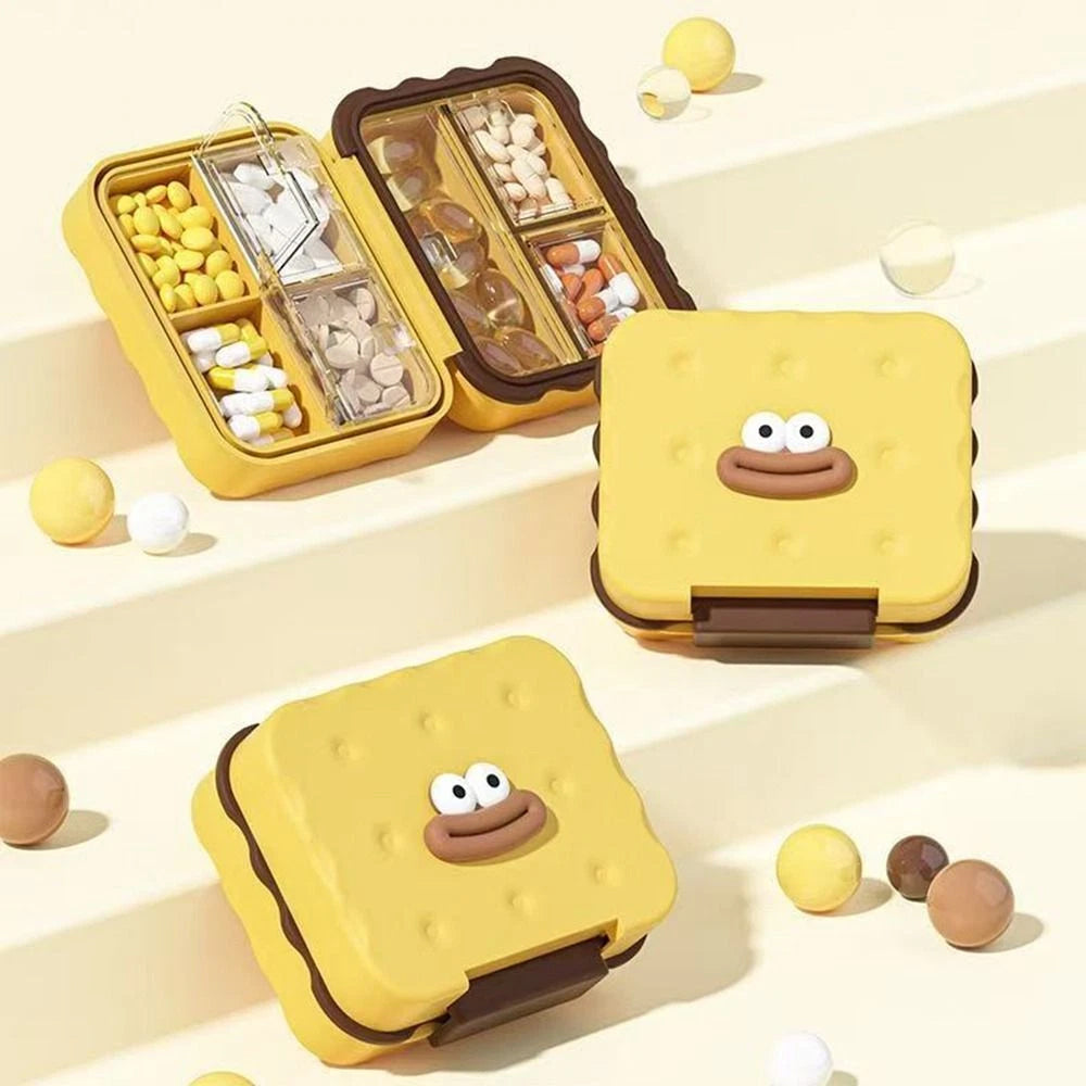 Cute 7-Compartment Waterproof Pill Box - Mini Travel Storage Case
