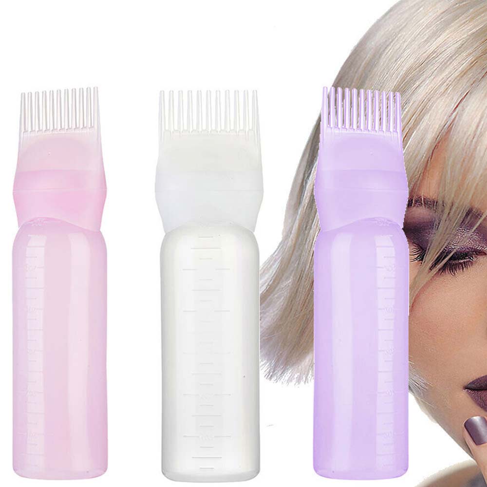3pcs Root Comb Applicator Bottle with Graduated Scale Hairstyling Hairdressing
