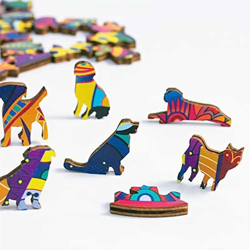 Unique Cat Pattern Wooden Jigsaw Puzzle – Artistic Irregular Shapes Home Decor & Mindful Gift