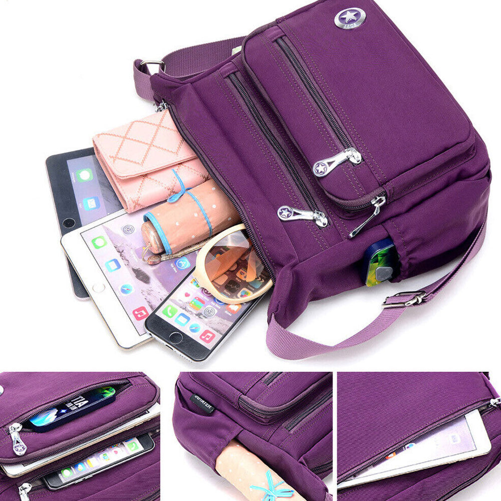Multi Pockets Canvas Messenger Bag Handbag Cross Body Bags Shoulder Bag Women