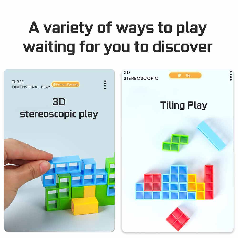48Pcs Tetra Tower Balance Stacking Blocks Game Team Toys Gifts for Kids Adults