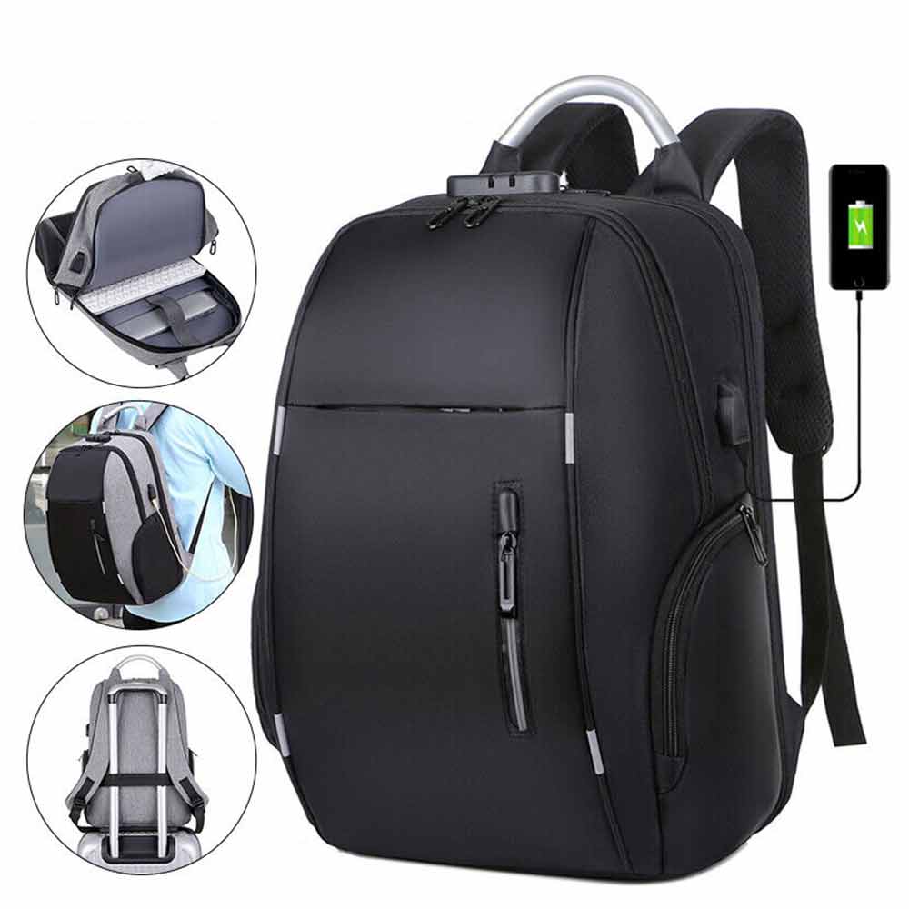 Anti-Theft Backpack School Travel Laptop Bag with USB Charging Port Waterproof