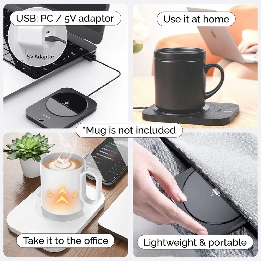 3 Levels Smart USB Coffee Mug Warmer Tea Milk Cup Heater Pad Heating Plate