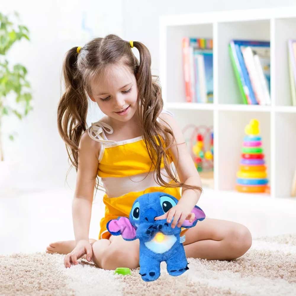 Stitch Breathing Soothing Plush Toy – Musical Anxiety Relief Doll with Calming Light for Sleep & Relaxation