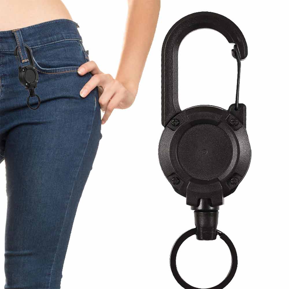 Retractable Keychain Heavy Duty Badge Lanyard Holder Portable Climbing Equipment