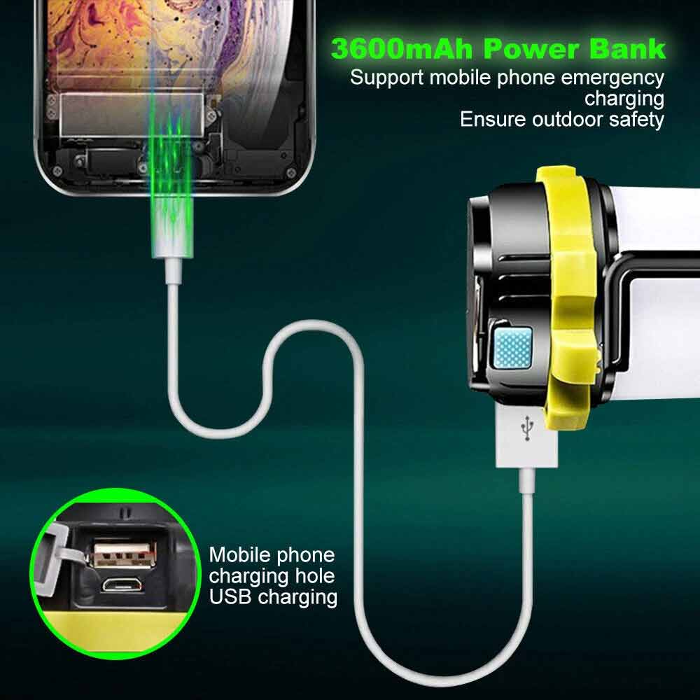 LED Camping Lantern & Power Bank – Rechargeable Tent Light, 6 Modes