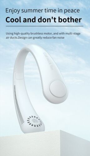 Bladeless Portable USB Neck Fan Cooler Rechargeable Dual Effect Cooling Neckband