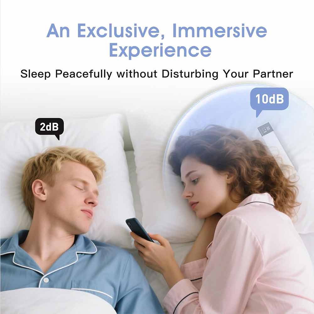 Under Pillow Bone Conduction Speaker – Bluetooth White Noise Machine with Display & Timer