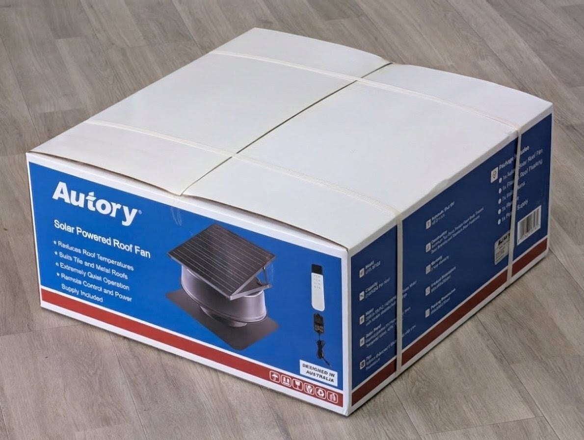 Autory Wireless Solar Roof Vent Fan – 320mm Remote Control Ventilation, Hybrid Power