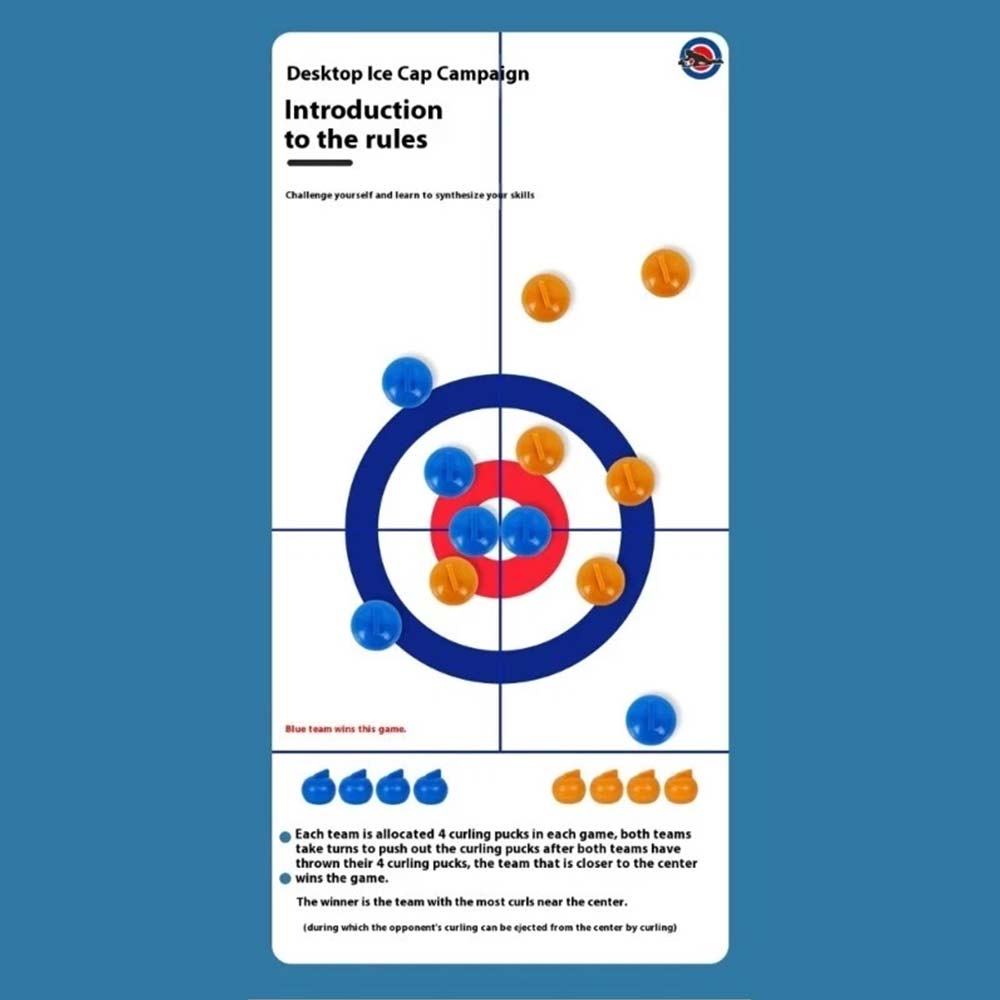 Tabletop Curling Game – Compact Indoor Sports Game for Family & Friends