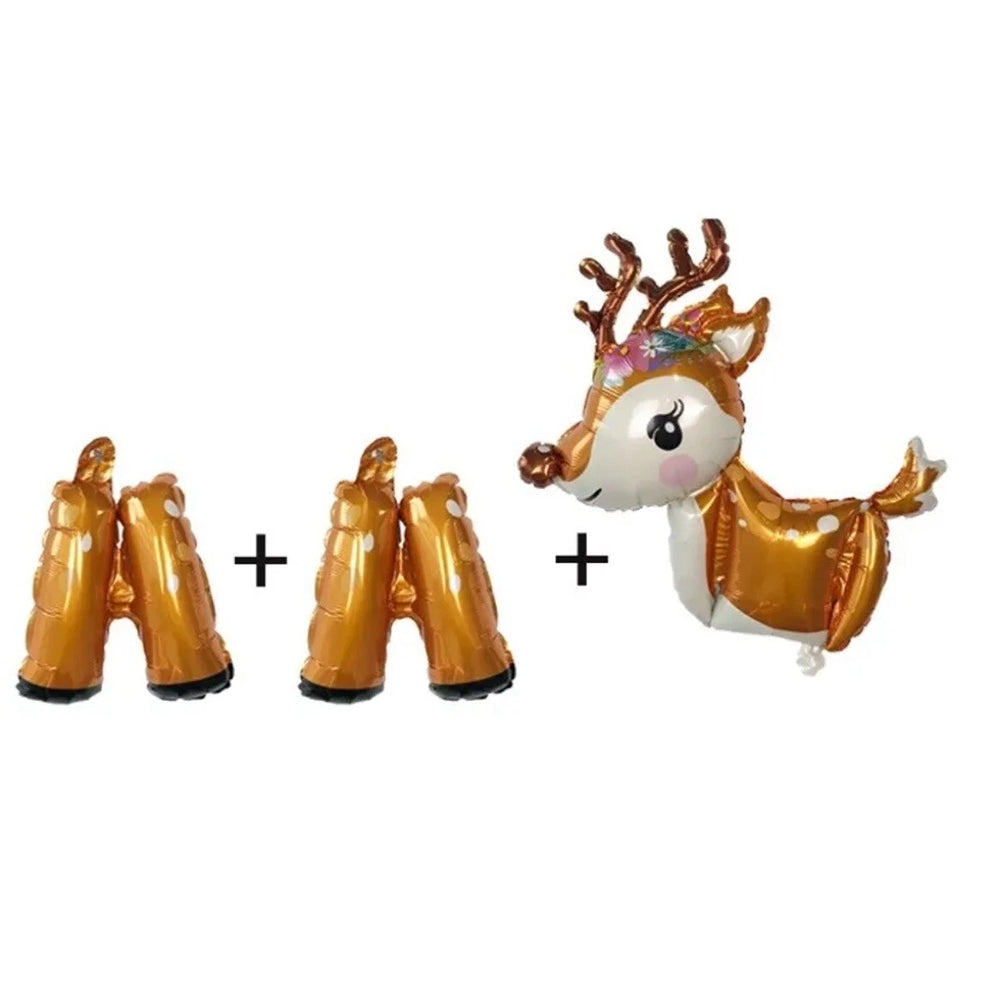 3D Reindeer Rudolph 58cm Foil Balloon – Double-Sided Christmas Party Decoration for Home