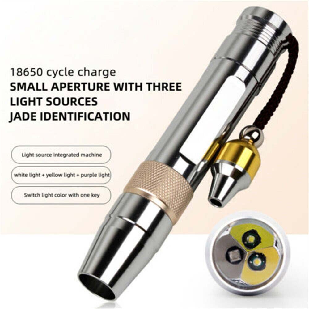 Ultraviolet LED Flashlight UV Light 365/395NM Jade Gem Inspection Lamp Torch Set