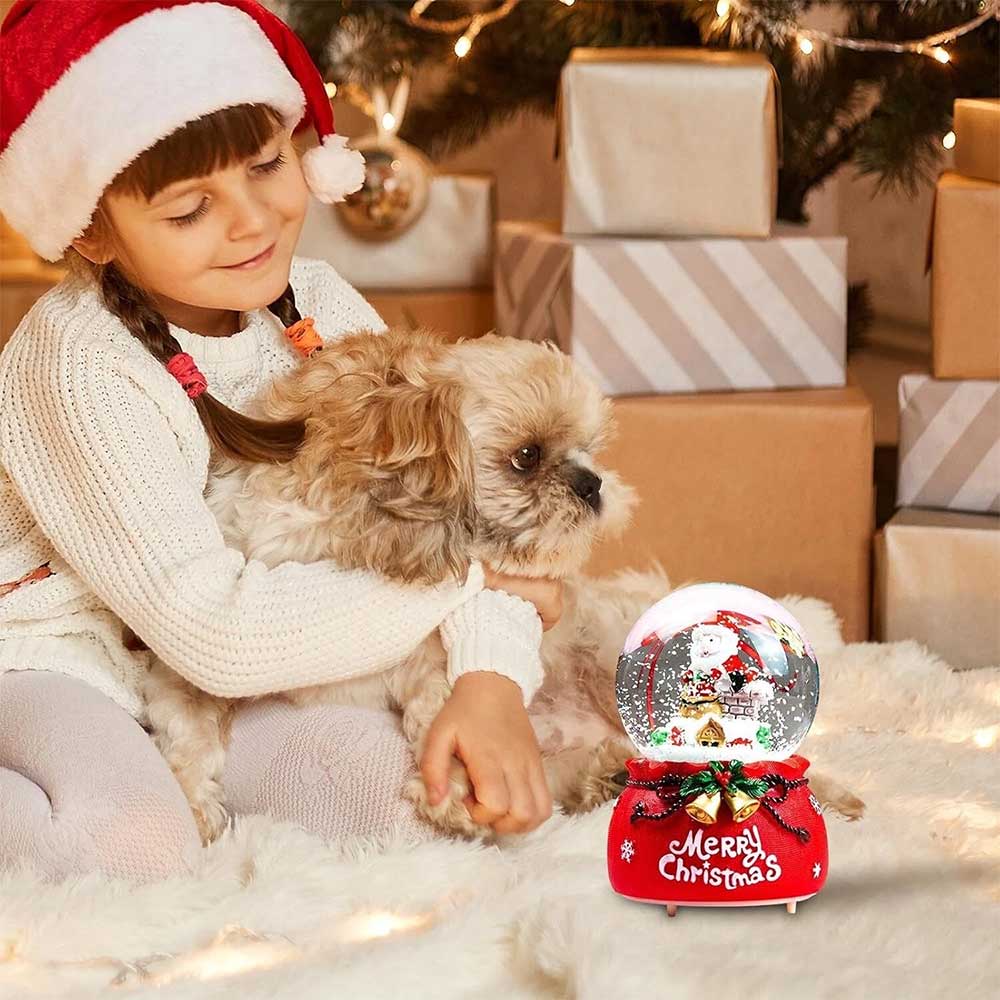 LED Santa Snow Globe – Musical Christmas Snow Globe with Colour Changing Light