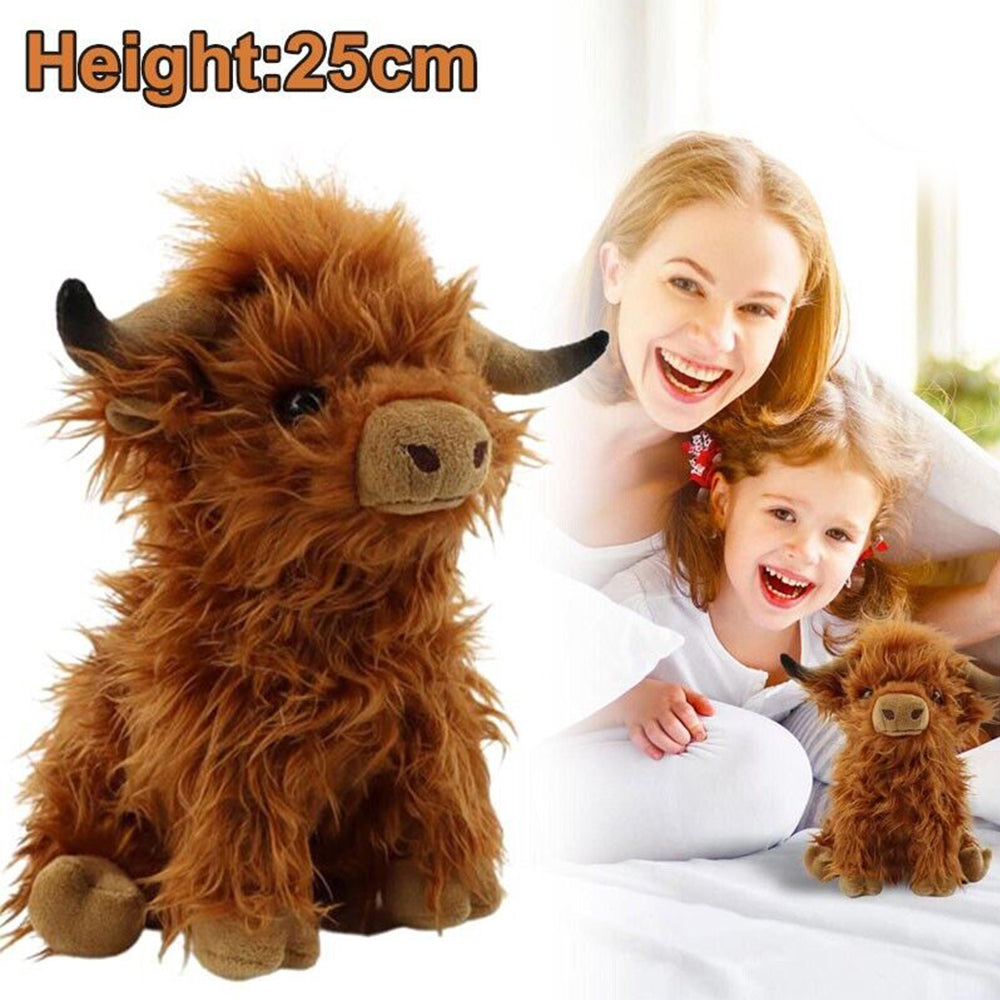 9.8INCH Simulation Highland Cow Animal Stuffed Plush Doll Toy Kids Birthday Gift